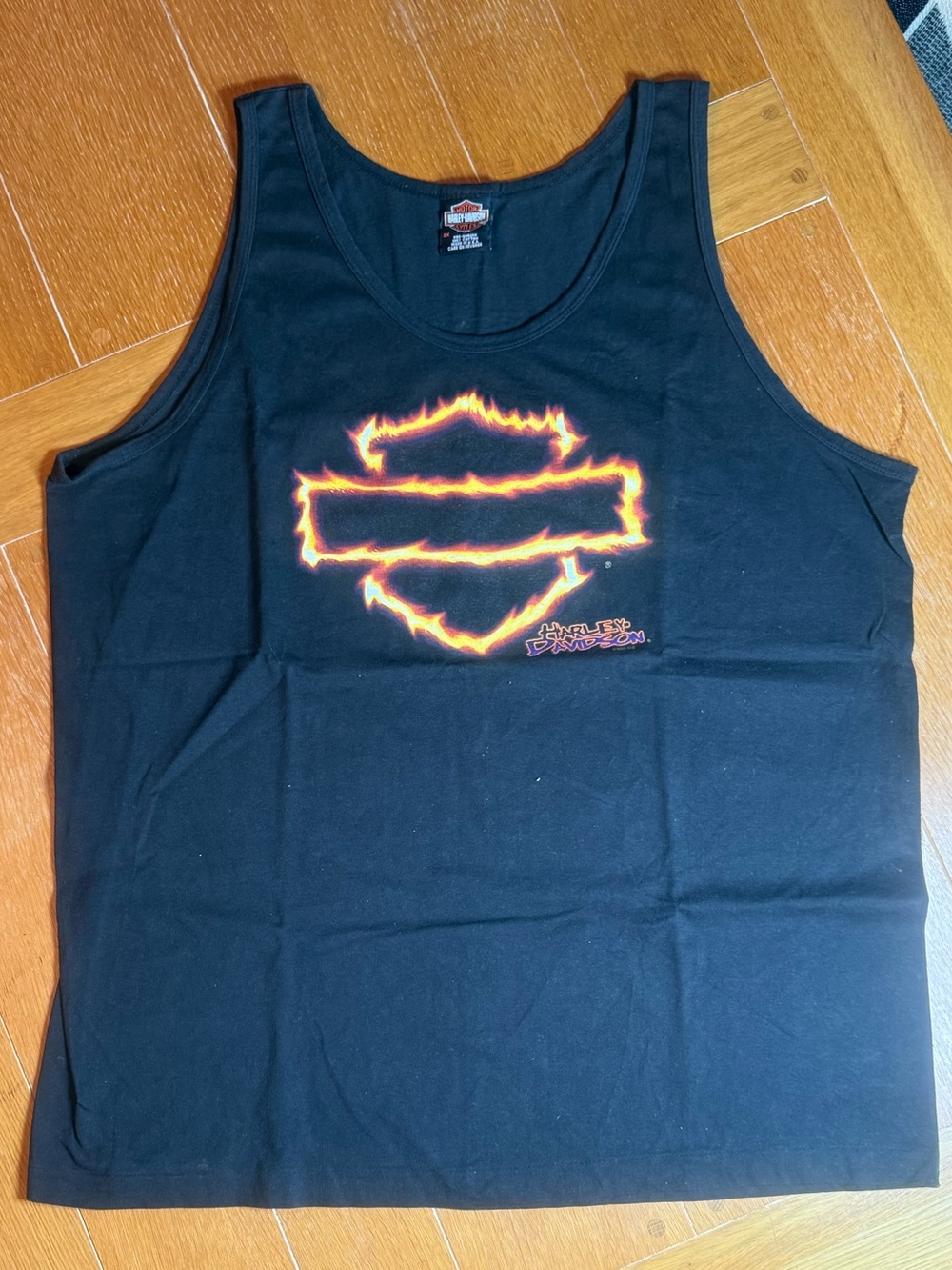 Harley-Davidson Black Tank with Flaming Logo 2XL
